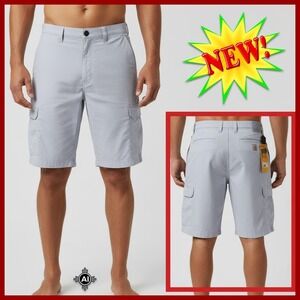 Carhartt Force Cargo Shorts Mens 34 Gray Ripstop Relaxed Fit Work Outdoor BS3543